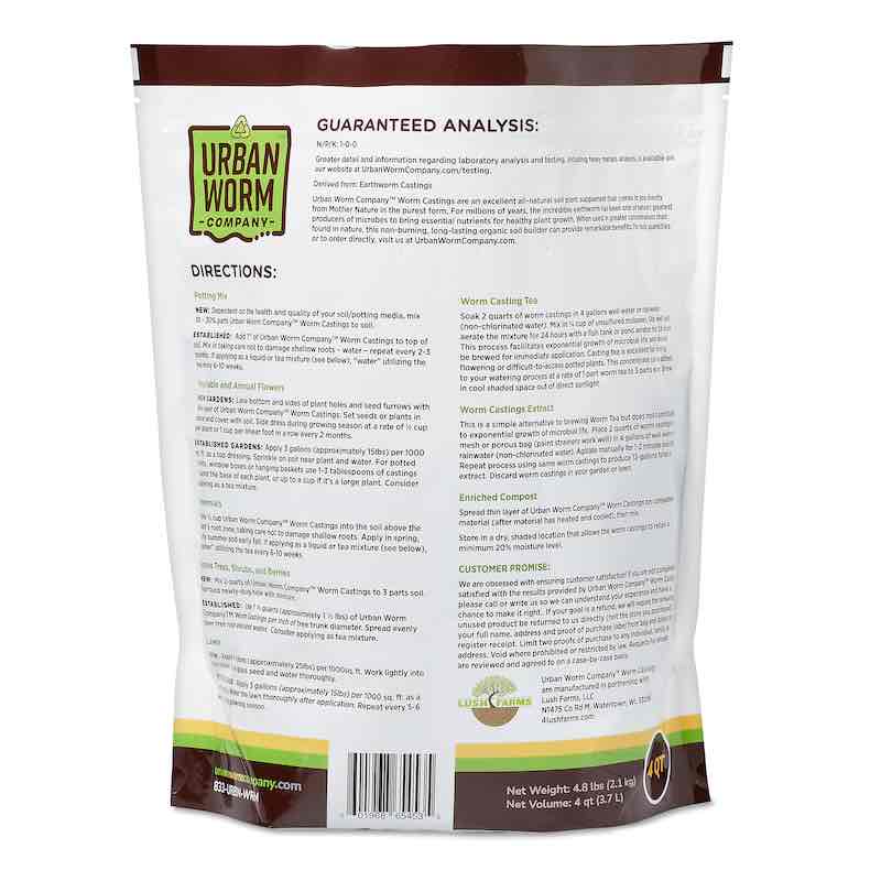 Urban Worm Company Soil Urban Worm Company Worm Castings - Approved for Organic Use